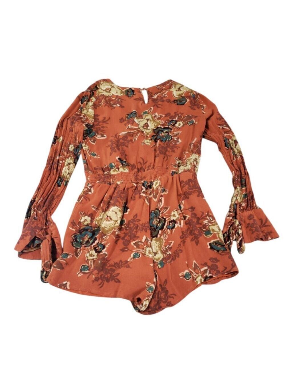 blu pepper Women's Long Sleeve Floral Print Romper Small - Picture 3 of 5